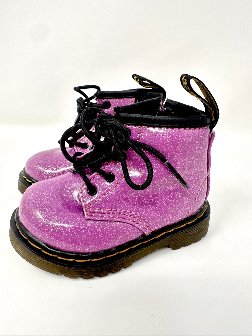 Dr. Martens Pink Sparkle toddler child’s size 5 side zip boots Doc Marten’s boot